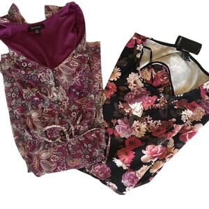 Womens Dress Bundle Size Medium Lot of 2 Floral Summer Feminine Pink Black NWT